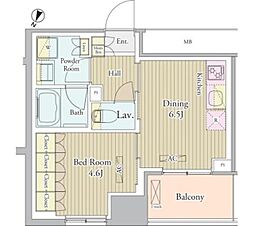 ヴェルデュール高田馬場 1DKの間取図画像