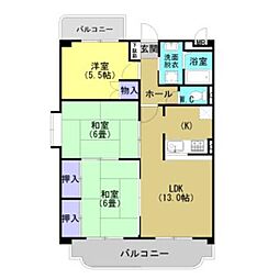マルエイハイツ砂原 3LDKの間取図画像