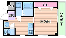 京阪本線 千林駅 徒歩5分の賃貸マンション 5階1Kの間取り