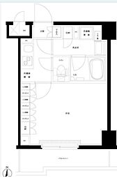 ルーブル武蔵小杉伍番館 1Kの間取図画像