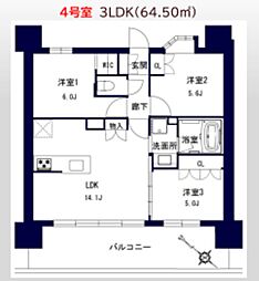 センチュリー千葉みなと 11階3LDKの間取り