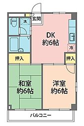 第2京香ビル 2DKの間取図画像