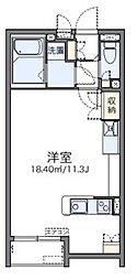 レオネクストグランビュー清水山 ワンルームの間取図画像