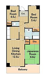 コーポレート相模原三丁目 3LDKの間取図画像