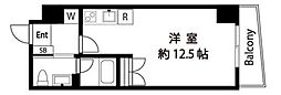 リヴィエール・キワ ワンルームの間取図画像