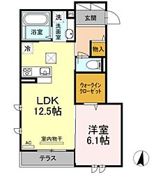 ブランノワール多摩 1LDKの間取図画像