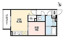リトレ徳庵 1LDKの間取図画像