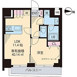 レガリア新中野 1LDKの間取図画像