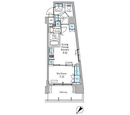 パークアクシス板橋 1LDKの間取図画像
