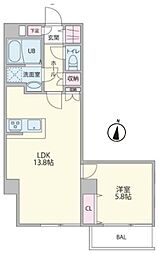 ディアコート三軒茶屋 1LDKの間取図画像