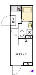 クレサージュ西新井 ワンルームの間取図画像
