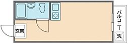 第一黒澤コーポ ワンルームの間取図画像