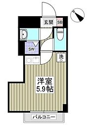 サンハイム菅馬場 ワンルームの間取図画像