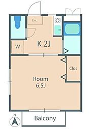 関根ハイツ 1Kの間取図画像