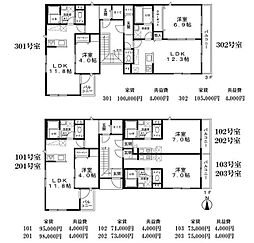 エルフォI 1階ワンルームの間取り