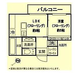 川崎互恵ビルシャンボール川崎砂子 1LDKの間取図画像