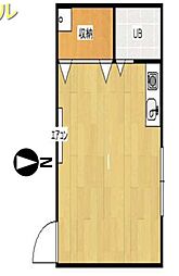 第80オーナーズビル ワンルームの間取図画像