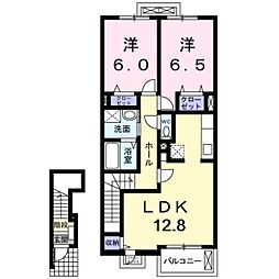 メゾンドソレイユ 2LDKの間取図画像