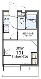 F3相模原 1Kの間取図画像