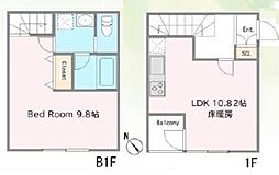 グエル・サカエ赤堤 1LDKの間取図画像
