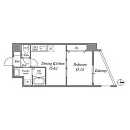 ARCA西京極 1DKの間取図画像