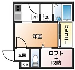 サエラ3ロイヤル ワンルームの間取図画像