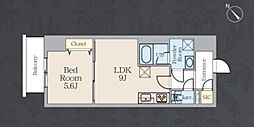 アルトヴィラ虎ノ門 1LDKの間取図画像
