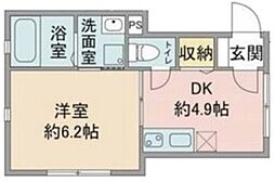 チェコリーヌ 1DKの間取図画像