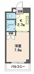 ソレイユ三和 1Kの間取図画像