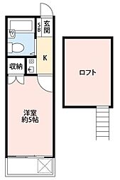 レィーナ北習志野 1Kの間取図画像