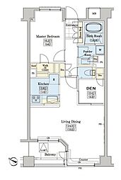 レジディアタワー上池袋パークサイド 1SLDKの間取図画像