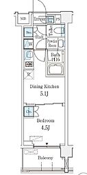 ベルファース品川大井町 1DKの間取図画像