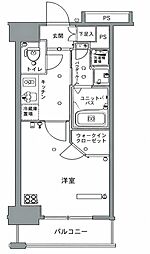 スカイコート両国参番館 1Kの間取図画像