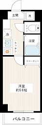 メインステージ白金高輪 1Kの間取図画像