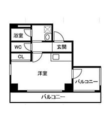 JLBグランエクリュ中野坂上 1Kの間取図画像