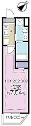 プラージュ白金台 1Kの間取図画像