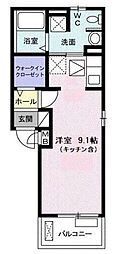 エクセレントグローブ2 ワンルームの間取図画像