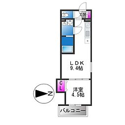 グランラトゥール 1LDKの間取図画像