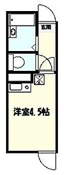 リブ北千住2 ワンルームの間取図画像