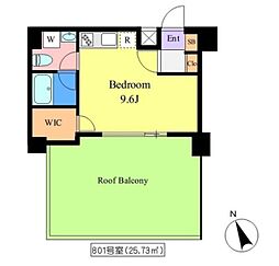 鷺宮第5ローヤル ワンルームの間取図画像