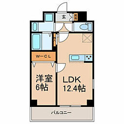 M-flat 1LDKの間取図画像
