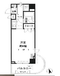 パークノヴァ綱島 1Kの間取図画像