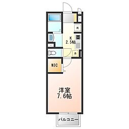セジュール井原の里A 1Kの間取図画像