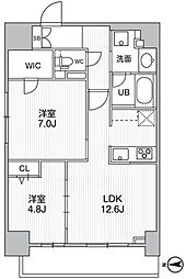 THEパームス熊野前 2LDKの間取図画像
