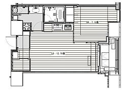 ホワイトタワー浜松町 14階1LDKの間取り