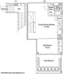 エルスタンザ代官山Tower 1LDKの間取図画像
