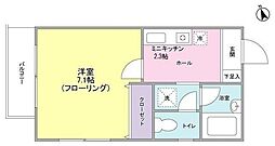 第3那須ハイライズ 1Kの間取図画像