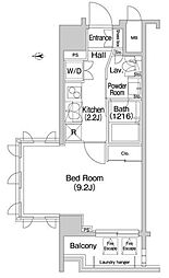 コンフォリア麻布EAST 1Kの間取図画像