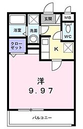 さくらテラス 1Kの間取図画像