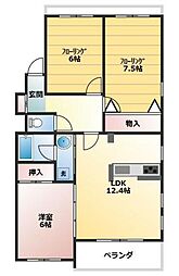 ソレーユ長津田 3LDKの間取図画像